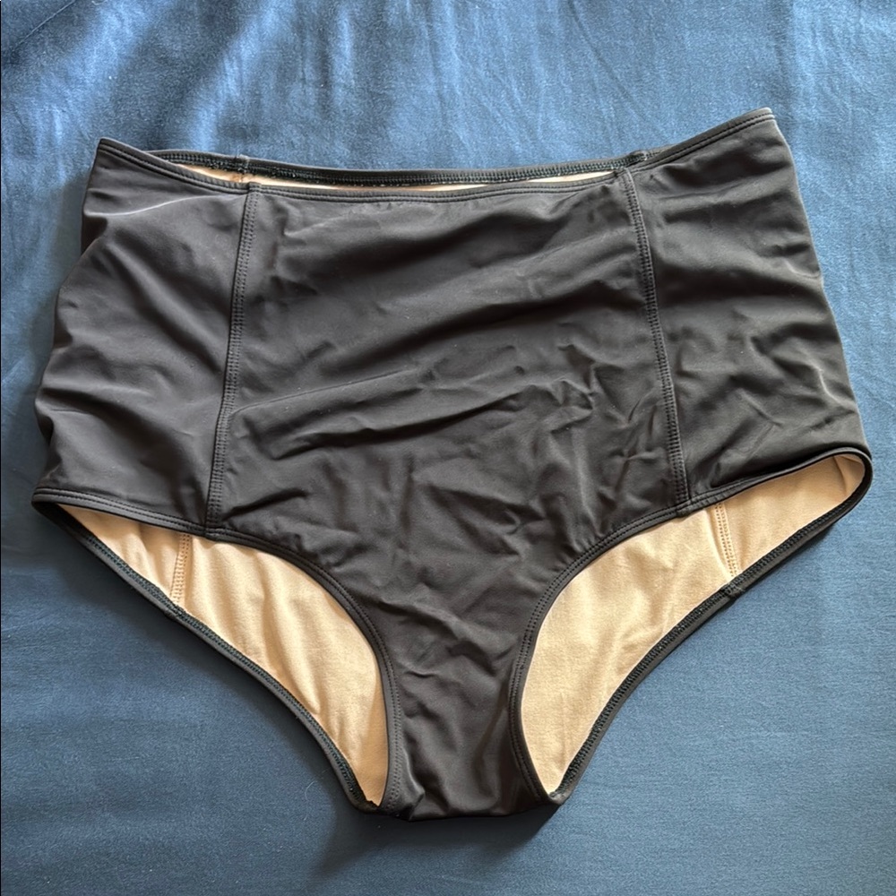 Kortni Jeane High-Waisted Black Swim Bottoms